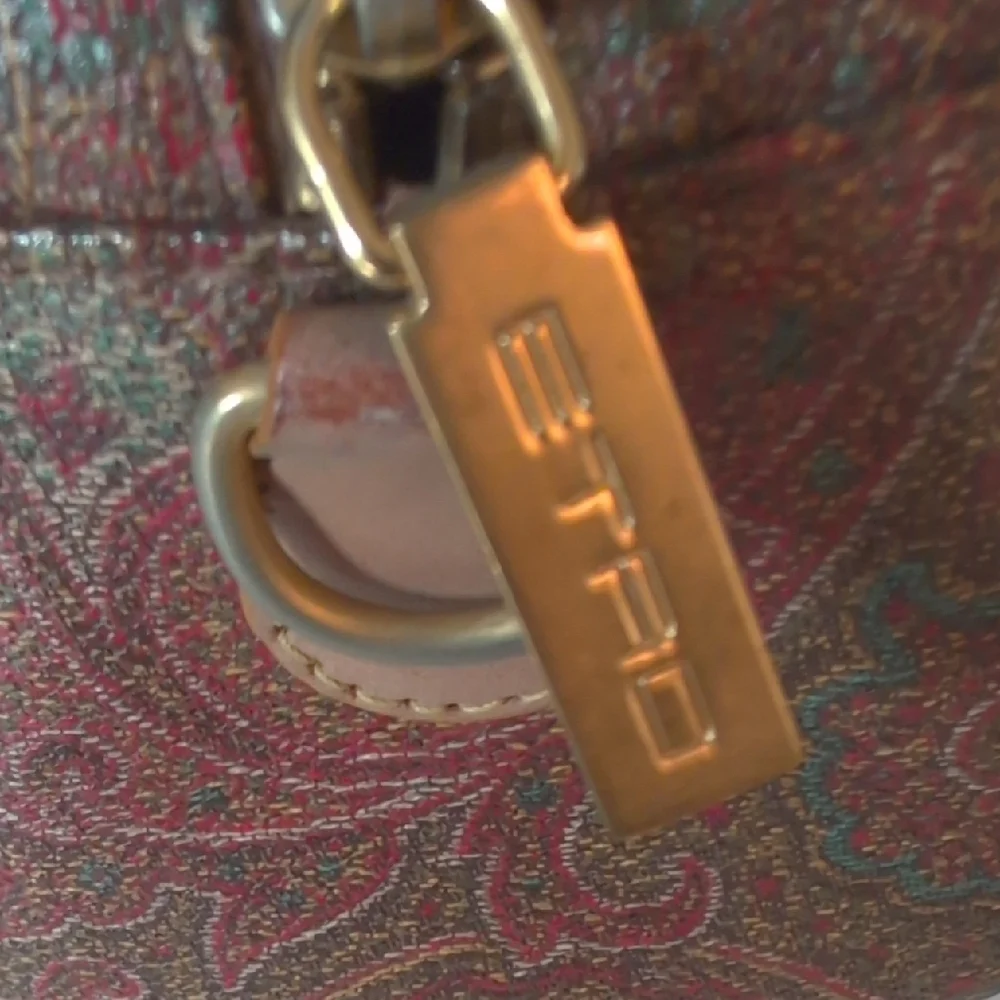 Etro Paisley Satchel with Vachetta Leather Drop Handles and Brass Accents
